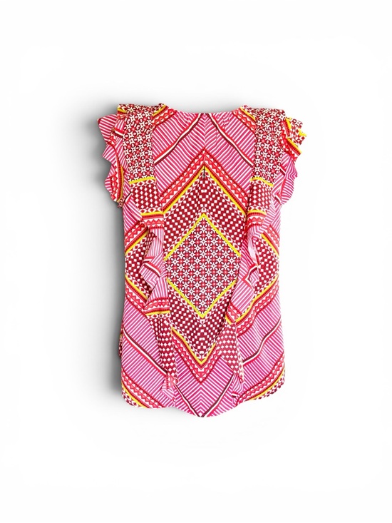 Banana Republic Tops - Banana Republic Pink Ruffled Knit Shell